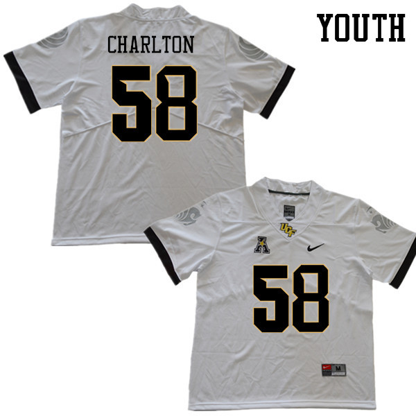 Youth #58 Randy Charlton UCF Knights College Football Jerseys Sale-White